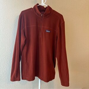 Patagonia men’s rust colored 1/4 zip pullover size large